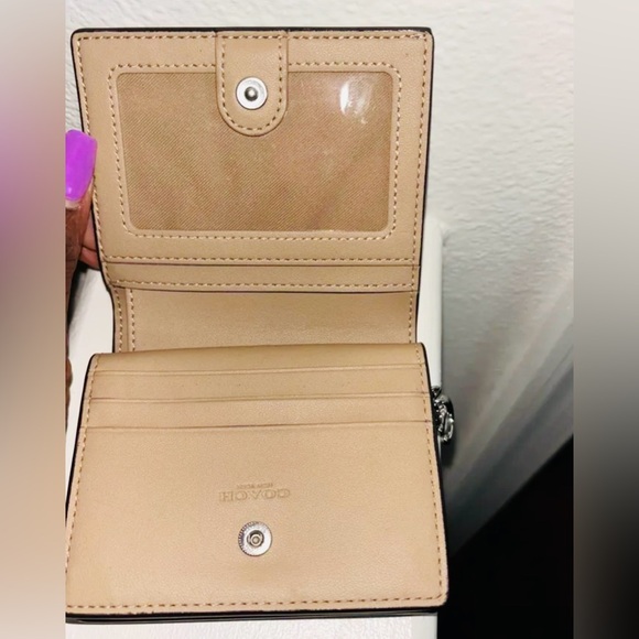 NWOT Coach Snap Wallet MultiColors With Card/ID Slots, Blue/Purple/Tan - Picture 3 of 3